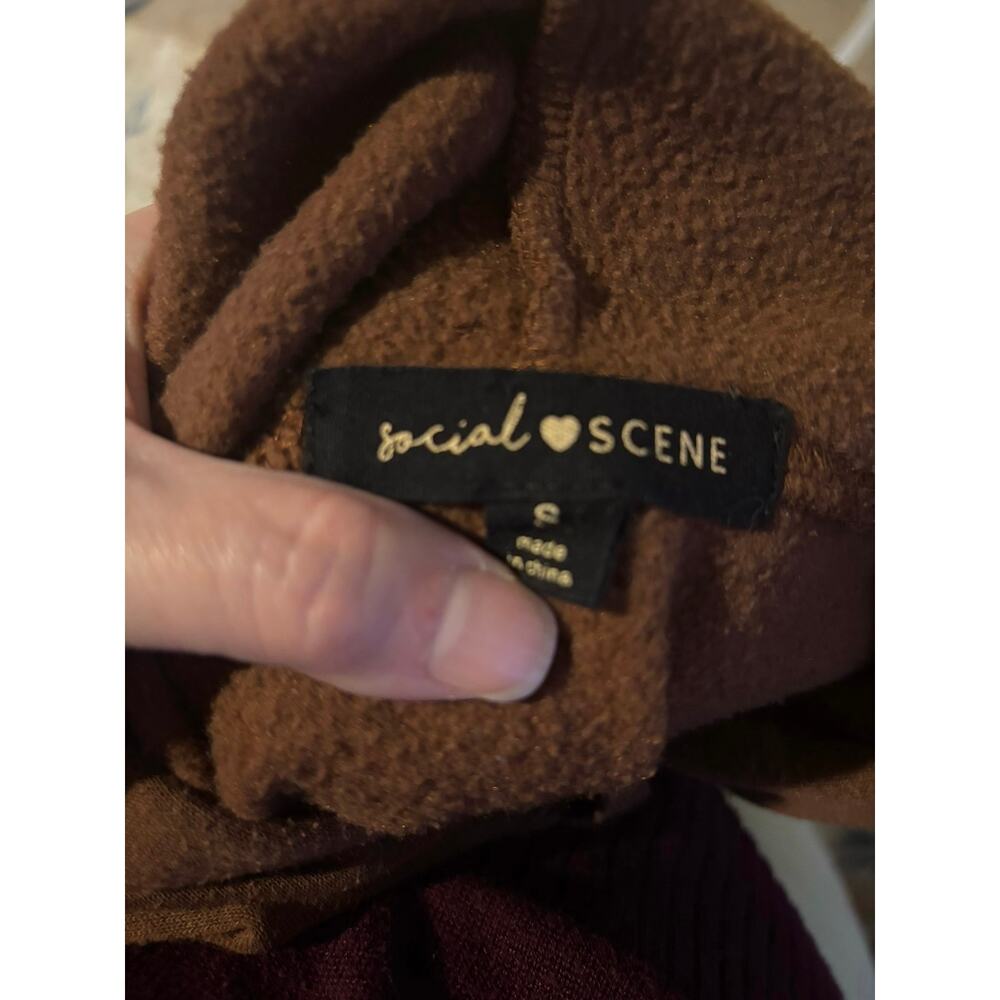 Social scene woman’s brown hoodie fairy size S cotton blend hippie grunge Y2K - Picture 7 of 10